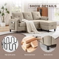 thumbnail image 3 of Soscana 4 Piece Sofa Set,Convertible Sectional Sofa Couch with Storage Ottoman and Storage Pockets, L Shaped 3 Seater+Reversible Ottoman+Loveseat+Accent Chair,Living Room Furniture Set for Apartment, 3 of 7