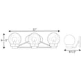 thumbnail image 2 of Spatial Collection Three-Light Matte Black Clear Glass Global Bath Vanity Light, 2 of 2