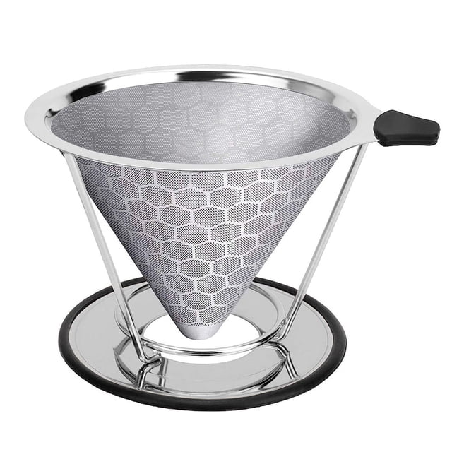 1pcs Filtre à Café Manuel en Acier Inoxydable Réutilisable