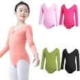 thumbnail image 2 of FLMEI Toddler Kids Gymnastics Leotards for Girls Long-Sleeved Practice Clothing Girls Summer Biketards Open Crotch Cotton Dance Outfit for 5-16 Years, 2 of 7