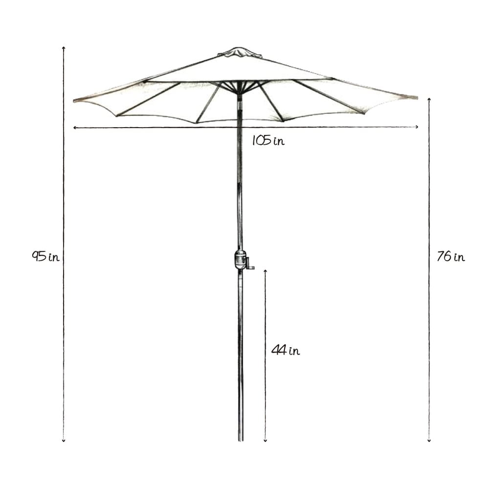 Abble 84" Blue Octagon Market Patio Umbrellas, Adjustable Tilt