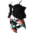 thumbnail image 3 of Girls Swimsuits Set Adjustable Belly Covered Leaf Print Bathing Suit Kids Bikini, 3 of 10
