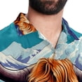 thumbnail image 5 of Yak Men's Short Sleeve Printed Poplin Beach Shirts with Spread Collar - Casual Button Down Summer Tops for Unisex, 5 of 6