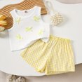 thumbnail image 2 of KPOPLK Toddler Girl Clothes Infant Summer Outfits Baby Ruffle Tank Top Loose Short Sleeveless Kid Baby Girls' Clothing(2-3 Years,Yellow), 2 of 8