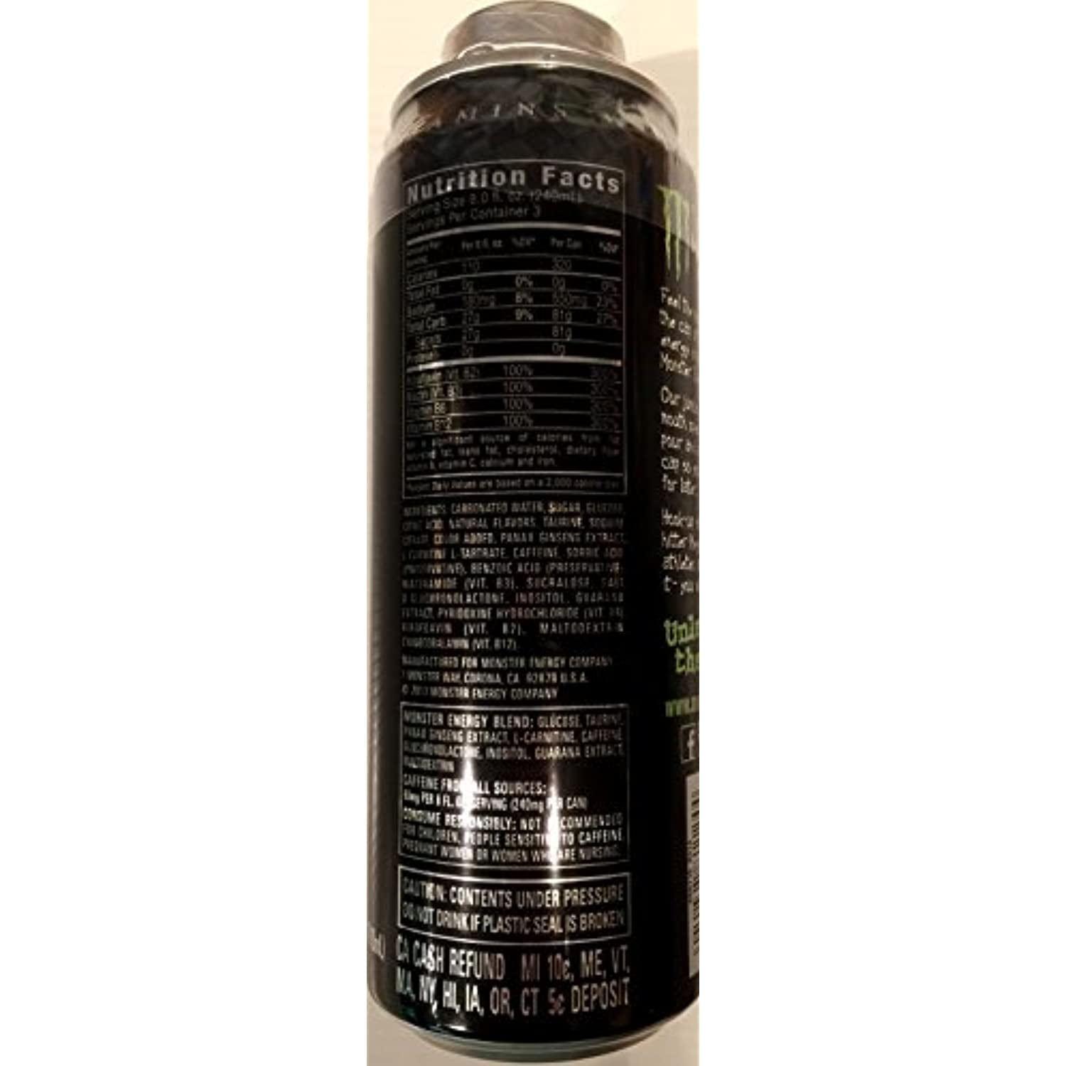 Monster Energy Original Flavor Drink, 24Fl Oz Can - Caffeinated