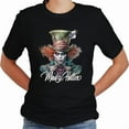 thumbnail image 3 of Alice in Wonderland Shirt, Magic Kingdom Mad Tea Party Shirt Graphic Design Tee Tops (Black-Medium), 3 of 5