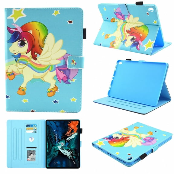 iPad Pro 11 inch 2018 Case, Allytech [Not Supported Apple Pencil Magnetic Attachment] Smart Book Style Stand Protective Case for Apple iPad Pro 11 Inch Tablet (2018), Star Unicorn