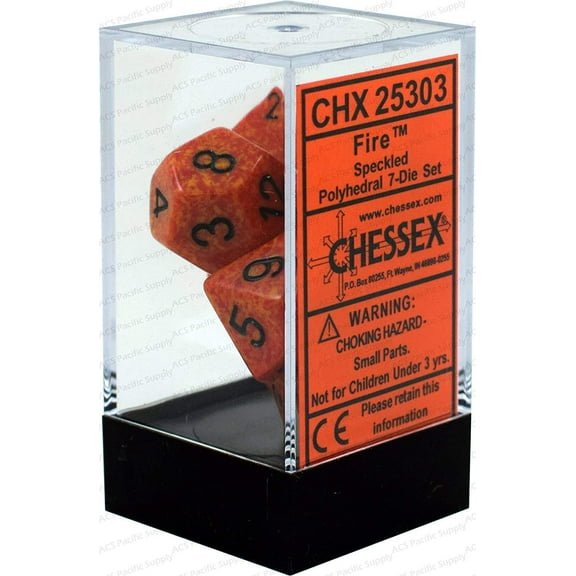 Chessex CHX25303 Dice-Speckled Fire Set, One Size, Multicolor