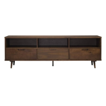 Walker Edison Ivy 70  3 Drawer Solid Wood TV Stand - Walnut
