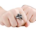 thumbnail image 2 of Classic Retro Mens Ring Punk Style Egyptian Pharaoh Mask Male Ring Stainless Rings, 2 of 2