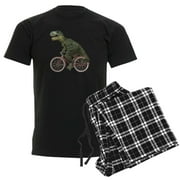 CafePress - Cycling Tyrannosaurus Rex Men's Dark Pajamas - Men's Dark Loose Fit Cotton Pajama Set