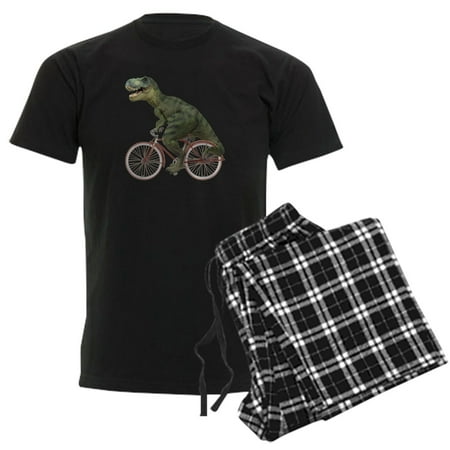 CafePress - Cycling Tyrannosaurus Rex Men's Dark Pajamas - Men's Dark Loose Fit Cotton Pajama Set