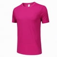 thumbnail image 4 of TOWED22 Running Shirts Men Sport Tops Quick Dry Gym Wicking Athletic T Shirts Breathable Cool Workout Shirts Hot Pink,L, 4 of 7