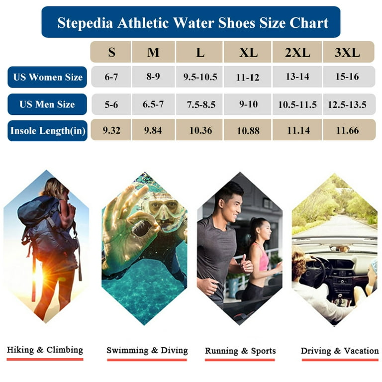 Stepedia Adult Aqua Shoes: Non-Slip, Quick-Dry for Beach