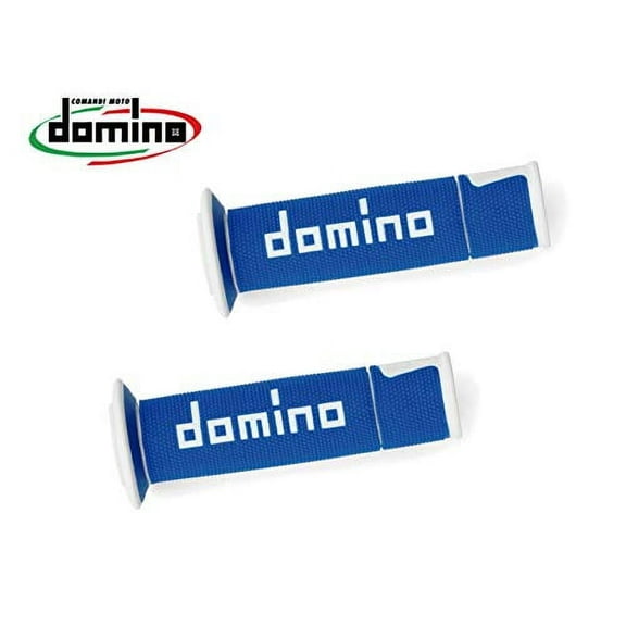 Domino A450 Handlebar Grips | Blue/White | Twist Throttle (A45041C4648B7-0)