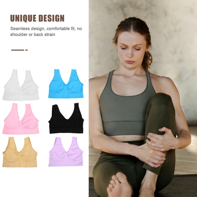 unbranded 6Ud Bras Deportivos Con Sin Costuras Para Yoga Y Fitness Con Tela Transpirable Y Soporte