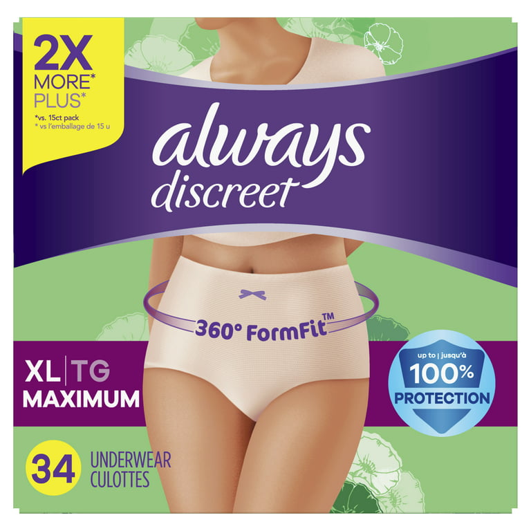 Wearever Women's Incontinence Underwear Reusable Maximum Bladder Control  Panties for Feminine Care, 3-Pack 