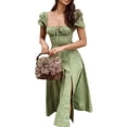 thumbnail image 2 of Vestido floral con dobladillo dividido,Vestido con estampado floral para mujer Vestido largo con estampado floral Vestido largo con dobladillo dividido para mujer Calidad de nivel superior, 2 of 7