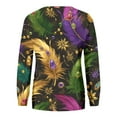 thumbnail image 4 of FrzhBrz Mar-di Gras Plus Size Tops for Women Long Sleeve Tshirts Shirts for Women Graphic Mask Printed Carnival Parade Plus Size Tunic Tops, 4 of 5