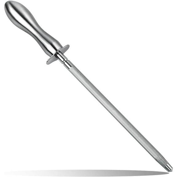 Honing Steel Kitchen Knife Sharpener Rod 12 Inch Sharpening Steel for Knives Premium Tungsten Steel with 304 Stainless Steel Handle