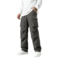 thumbnail image 2 of HaCpiu Men's Heavy Twill Cargo Pants, Loose Straight Leg Tactical Workwear Trousers, Relaxed Multi-Pocket Utility Casual Pants, Gray XXL, 2 of 8