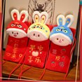 thumbnail image 5 of New Year Rabbit Plush Purse Wallet Fluffy Rabbit Coin Purse Bag Novelty Messenger Red Envelopes Wallet Bag Yellow Hat 11x22cm / 4.3x8.7in, 5 of 8