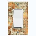 thumbnail image 1 of Metal Light Switch Plate Outlet Cover (Letter Autumn Copper Leaves Damask LET017), 1 of 1