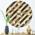 thumbnail image 2 of Designart 'Retro Golden Foliage VII' Mid-Century Modern Wood Wall Clock, 2 of 5