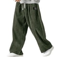 thumbnail image 2 of Men's Solid Color Corduroy Pants Loose Straight Leg Comfortable Outdoor, 2 of 4