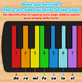 thumbnail image 2 of Udreamer 49 Key Digital Piano Keyboard, Roll Up Portable Electric Foldable Piano with Number Notes, Rainbow, 2 of 11