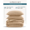 thumbnail image 3 of King Size Comforter Set - Goose Down Alternative – Washed Ultra-Soft - Premium All Season Warmth Bedding Set (King, Beige), 3 of 9
