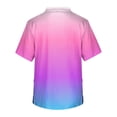 thumbnail image 4 of Domuza Scrub Tops Men Gradient Tie-Dye Short Sleeve V Neck Working Uniform Plus Size Comfy Soft Medical Scrub Tops with 3 Pockets Pink 3XL, 4 of 4