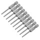 thumbnail image 1 of Puntas de destornillador de estrella de seguridad Torx T8 de 50 mm de longitud y vástago hexagonal de 1/4" S2 de acero de aleación alta, 10 piezas, 1 of 4