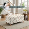 thumbnail image 4 of FOR U DESIGNS Flower Stripe Print Ottoman Cover Washable Storage Bench Slipcover Stretch Storage Bench Cover Folding Footrest Stool Slipcover Footstool Protector with Elastic Band, 4 of 7