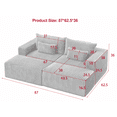 thumbnail image 2 of 87-Inch Oversized Sectional Couch, Comfort Loveseat Lounge Chaise with Two Removable Footstool, Modern Sleeper sofa for Apartment, Living Room, Bedroom, No Assembly Required (Gray), 2 of 9