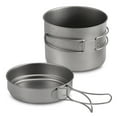 thumbnail image 1 of 1100ML / 1600ML Titanium Pot Pan Set Super Lightweight Camping Cookware Set Portable Cooking Tool with Folding Handle, 1 of 6