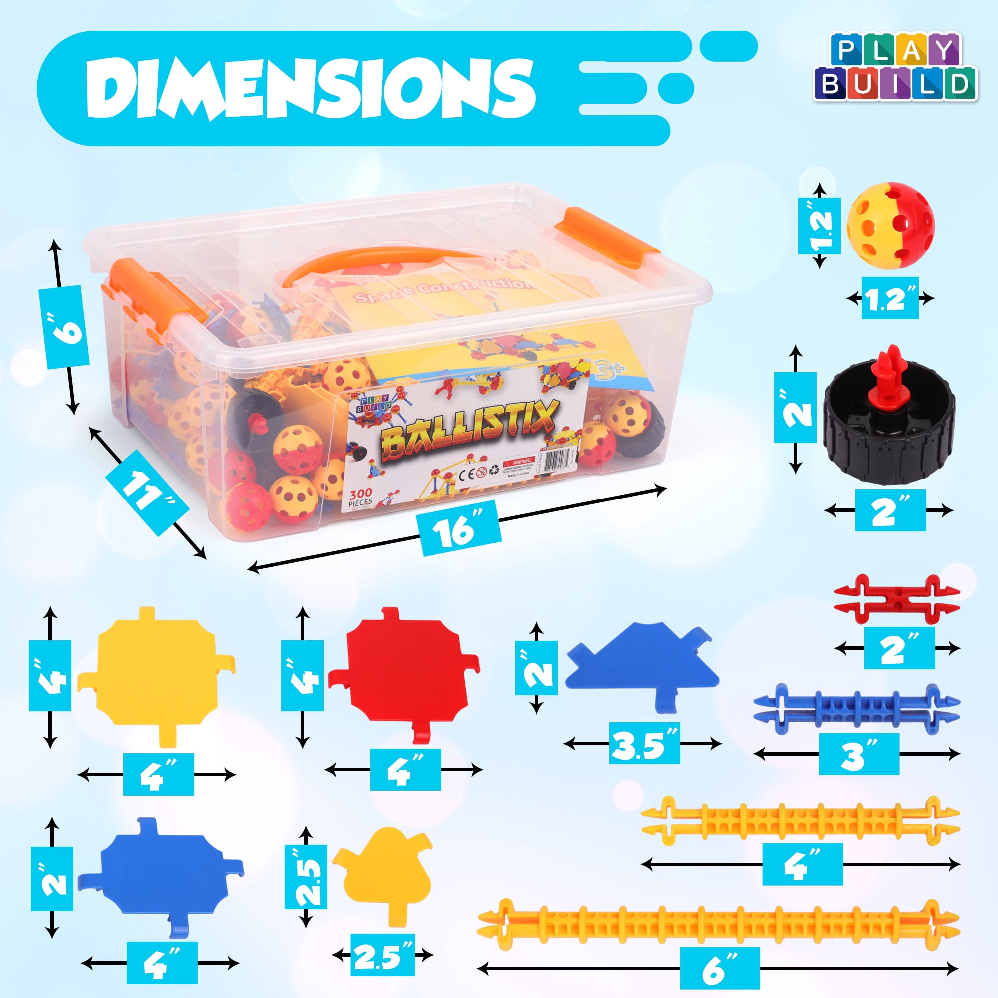 STEM Building Toys, 300 Piece Stem Learning Toy Kits for Kids Creative & Educational Building Blocks for Boys & Girls Ages 3+