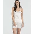 thumbnail image 2 of Real Essentials 3 Pack: Women's Silk Satin Cami Pajama Set With Shorts Lace Trim Lingerie Sleepwear, 2 of 6