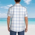 thumbnail image 4 of Honeii Blue Checkboard Print Men’s Hawaiian Shirt,Classic Button-Down Short Sleeve Shirt, for Beach, Vacation, and Outdoor Activities,Medium, 4 of 7