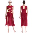 thumbnail image 3 of Vestido de baile lírico de Ballet con lentejuelas brillantes para mujer, leotardo dividido de malla de tul, disfraz de baile litúrgico de Iglesia, 3 of 5