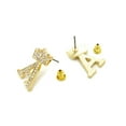 thumbnail image 2 of Hip Hop King Crown Tilted Initial Letter Alphabet Pierced Stud Earring, 2 of 3