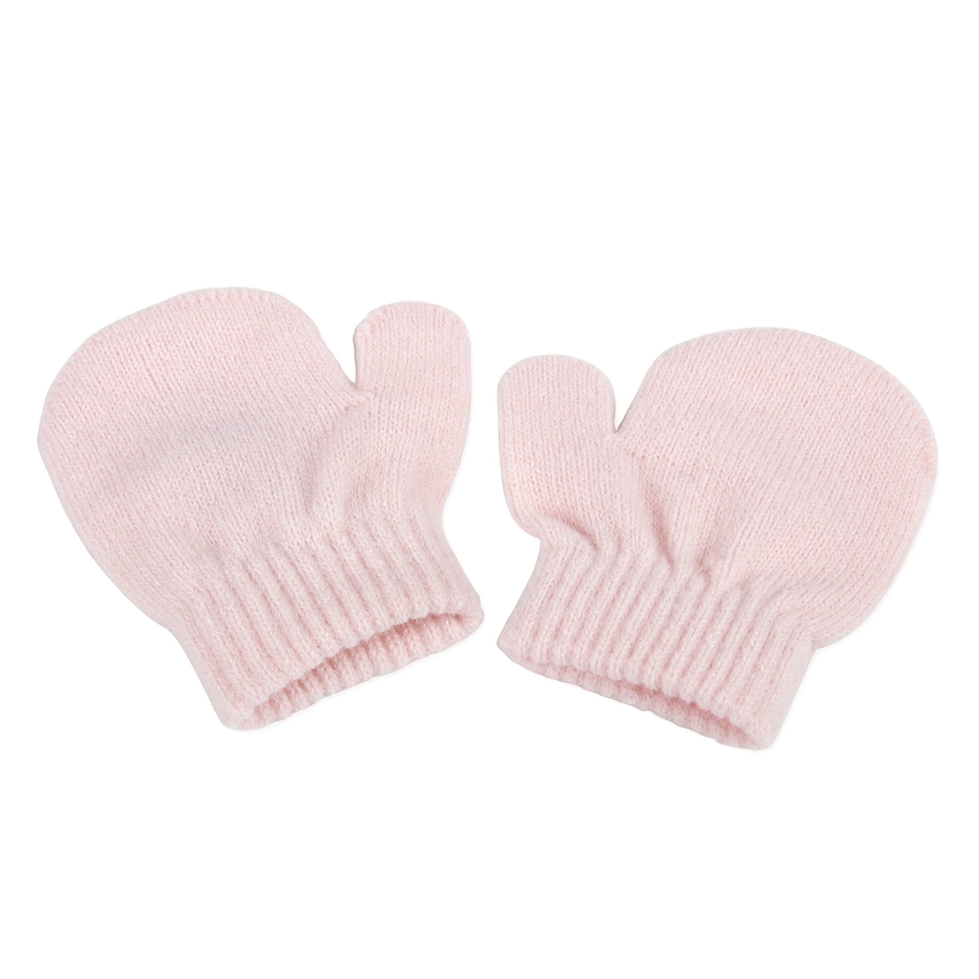 Baby Essentials Stretch Knit Fleece Insulated Trapper Hat with Pom Poms,  Ear Flaps, Velcro Closure Chin Strap and Matching Pair of Mittens for  Newborn, Infant and Toddler Girls 0 – 12 Months