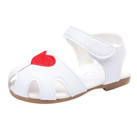

Children Kids Girls Heart Embroidery Sandals Princess Casual Lovely Shoes Child Footwear