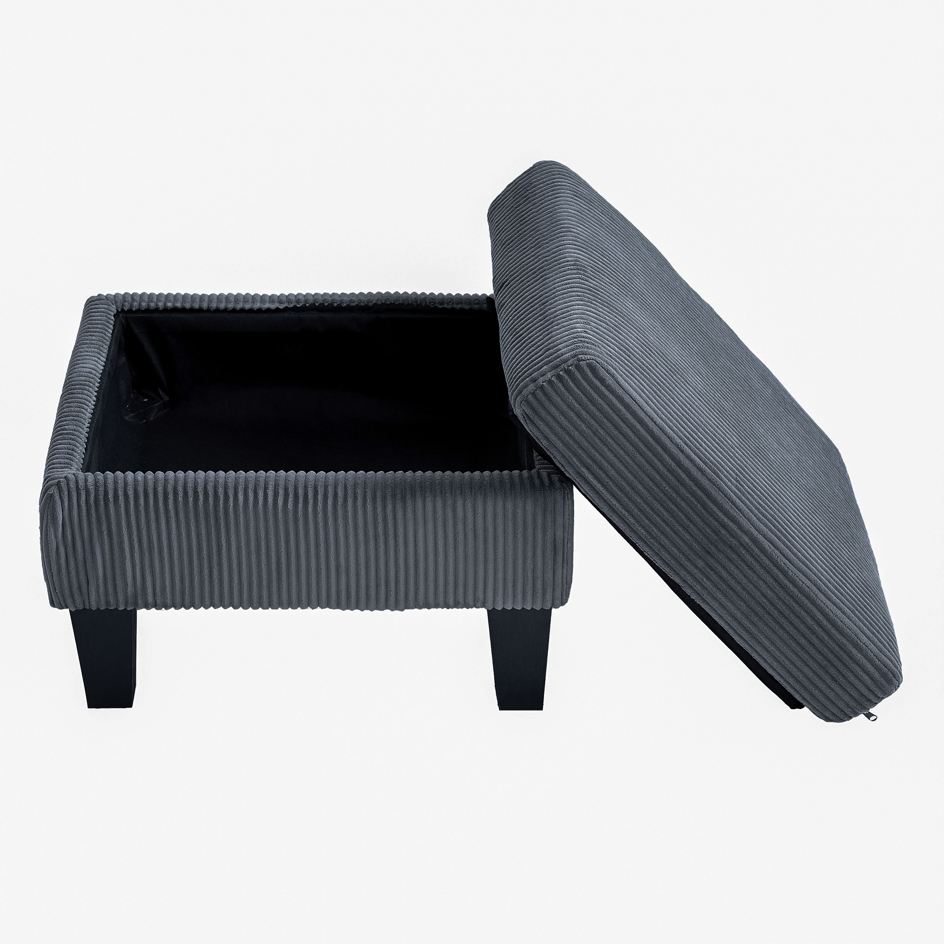 MAYEERTY 3-Seat Corduroy Sofa with Ottoman, Multi-functional Modern Sofa Couch for Apartments, Small Spaces, Easy Assembly