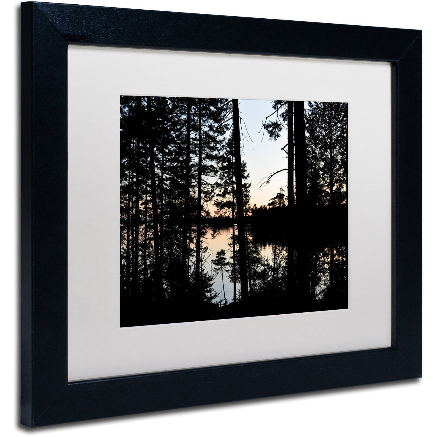 Trademark Fine Art 'Sunset Through the Trees' Canvas Art by Nicole Dietz, White Matte, Black Frame
