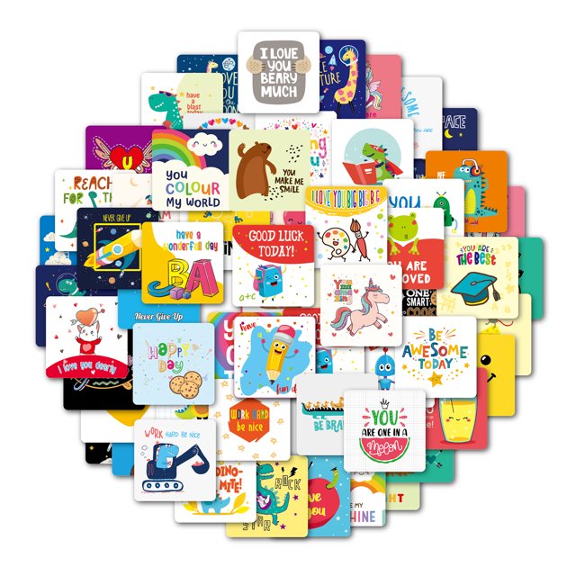 60 piezas de notas para la lonchera escolar lindas tarjetas de notas alentadoras con tarjetas para la lonchera para niños escritas a mano 60 piezas/juego de tarjetas para el