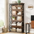 thumbnail image 6 of Tribesigns 6-Tier Bookcase, 71 Inches Industrial Bookshelves and Bookcases, Floor Standing 5 Shelf Display Storage Shelves Tall Bookcase for Home Office, Living Room, Bed Room, 6 of 7