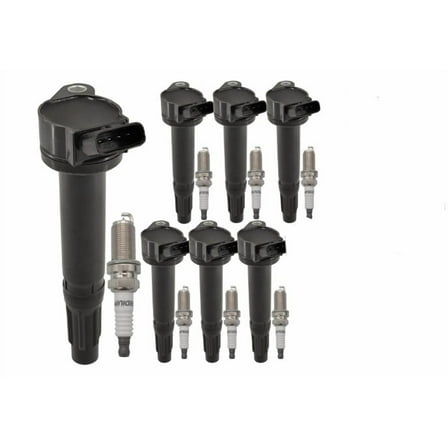 UF487 Ignition Coil Pack 90919A2002 and Iridium Spark Plugs Set of 7 Fit For Toyota Tundra 2010-2019, Sequoia 2008-2019, Land Cruiser 2008-2011, 2013-2019