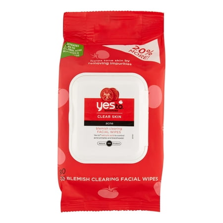 (2 pack) Yes To Tomatoes Clear Skin Blemish Clearing Facial Wipes - 30