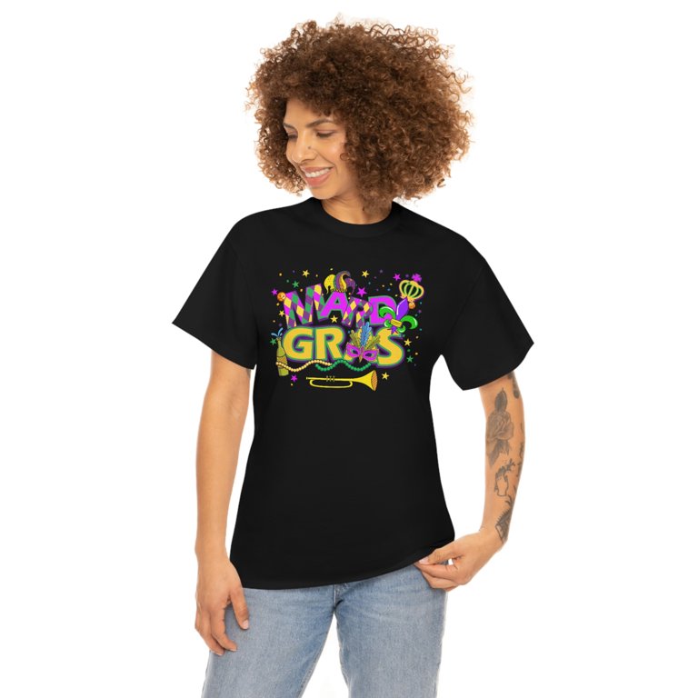 Familyloveshop LLC Mardi Gras T Shirt, Mardi Gras Couple T-Shirt, Fat  Tuesday Shirt, Saints Shirt, Men Women Graphic T Shirts 